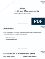 Characteristics of Measurements: Static and Dynamic