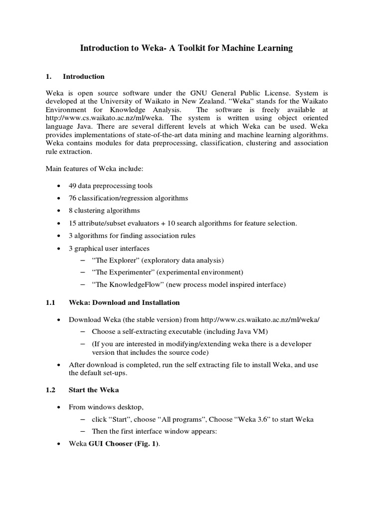Introduction To Weka-A Toolkit For Machine Learning | PDF | Cluster ...