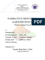 Narrative Report in Earthscience: Third Grading Period