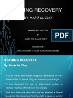 Reading Recovery: By: Marie M. Clay