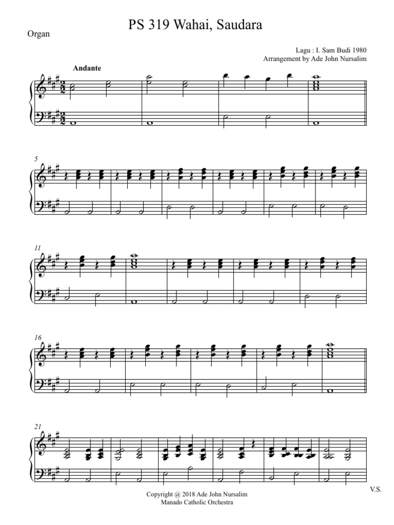 Ps 319 Wahai Saudara Organ Pdf Alphabet Latin
