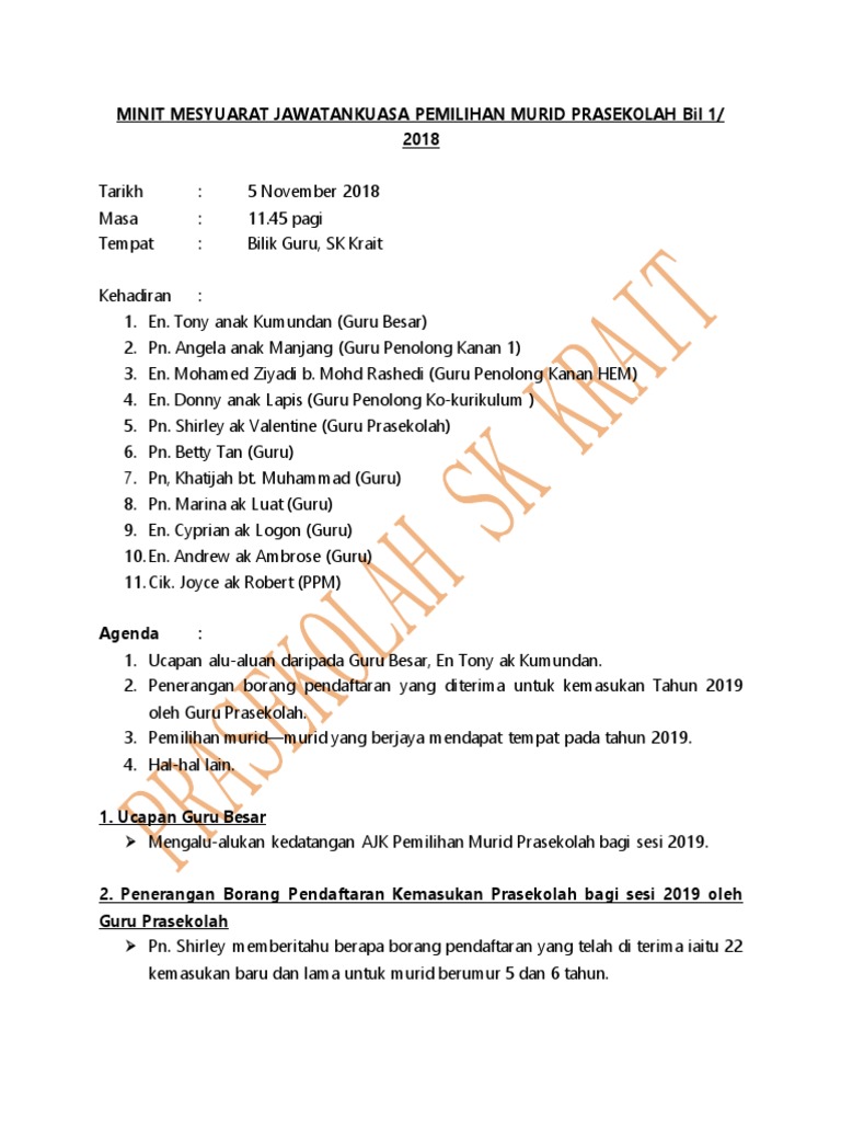 Minit Mesyuarat Pdf