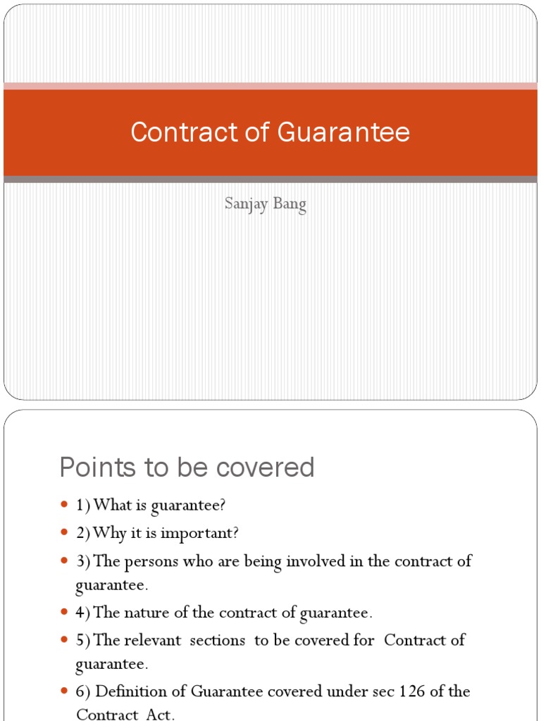 Understanding Contract of Guarantee | PDF | Guarantee | Indemnity