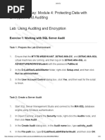 Lab Answer Key: Module 4: Protecting Data With Encryption and Auditing Lab: Using Auditing and Encryption