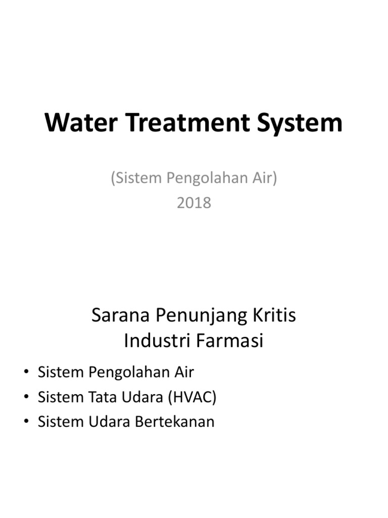 Water Treatment System PDF Purified Water Water Purification