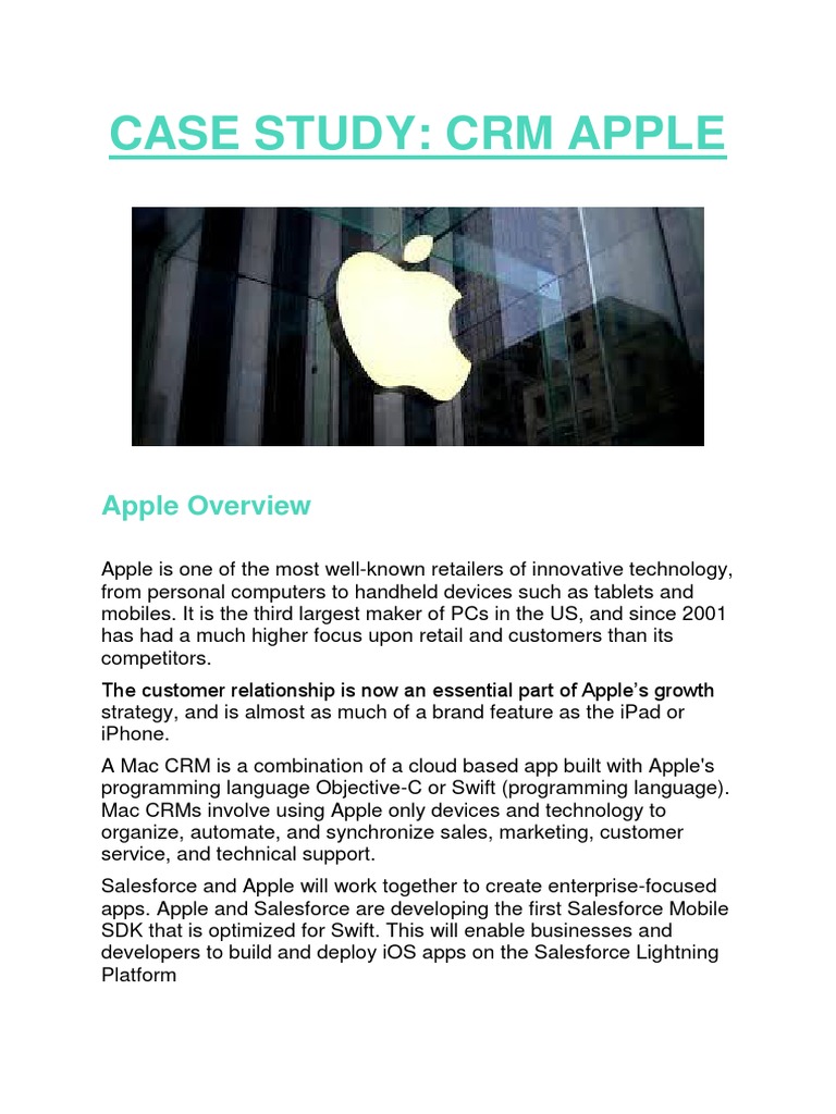 Case Study On Apple CRM PDF Apple Inc. Ios