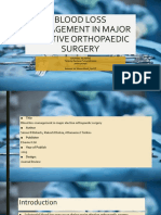 Blood Loss Management in Major Elective Orthopaedic Surgery