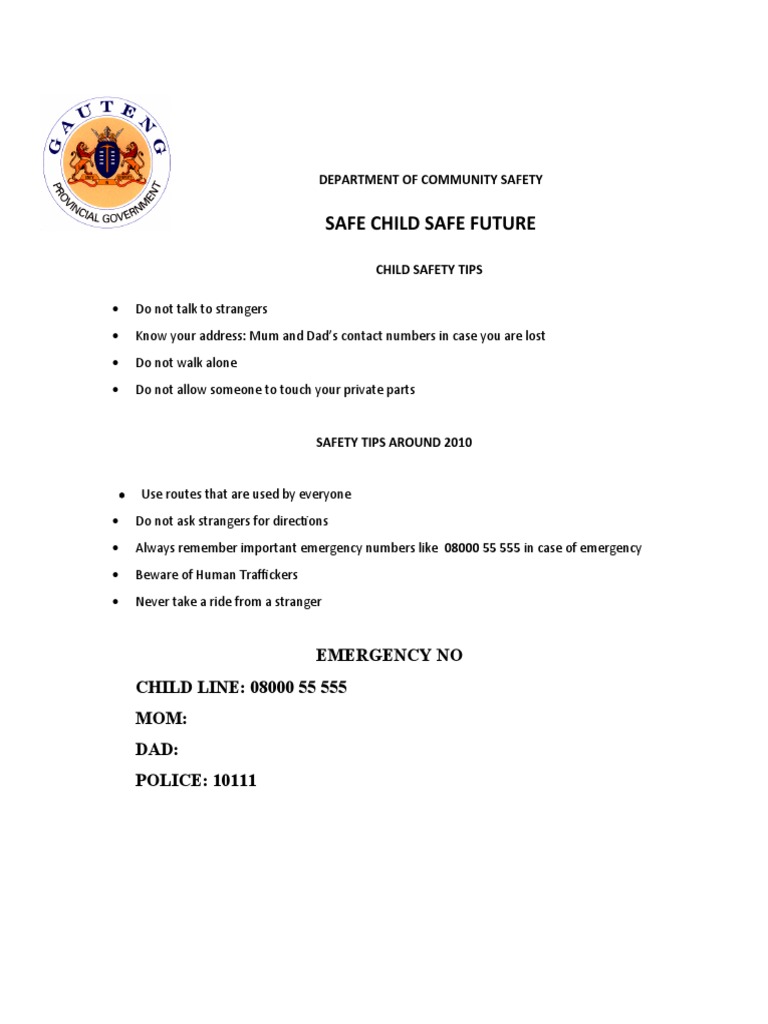 Essential Child Safety Tips Guide | PDF
