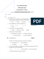 OOP and C++ Model Question Paper