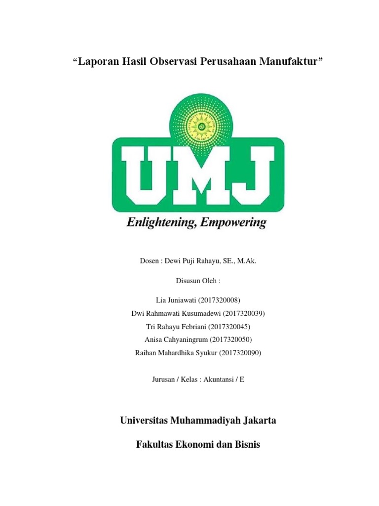 Laporan Hasil Observasi Perusahaan Manufaktur