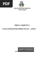 Prova objetiva Professor Artes Séries Finais - Município de Ibirubá