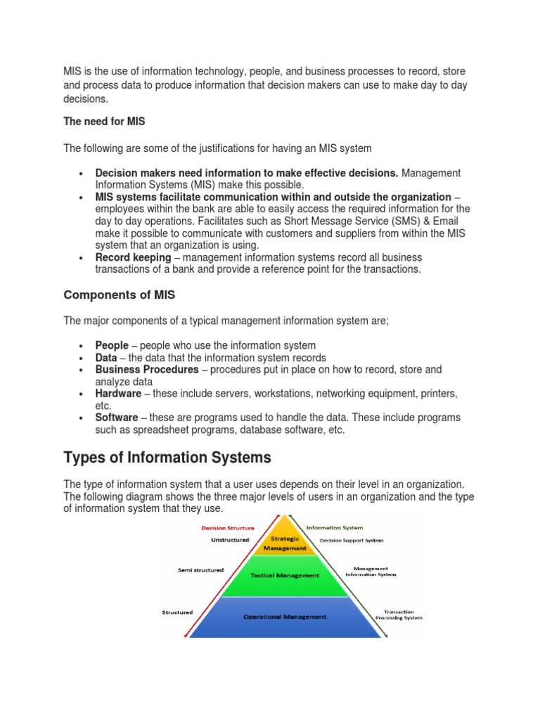Types of Information Systems | PDF | Business | Computers