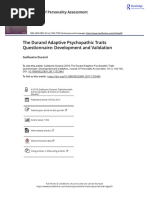 The Durand Adaptive Psychopathic Traits Questionnaire Development and Validation