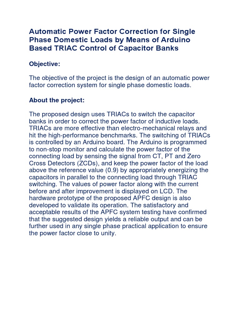 Automatic Power Factor Correction PDF
