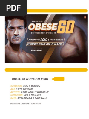 Obese 60 Workout Plan By Guru Mann Physical Fitness Obesity