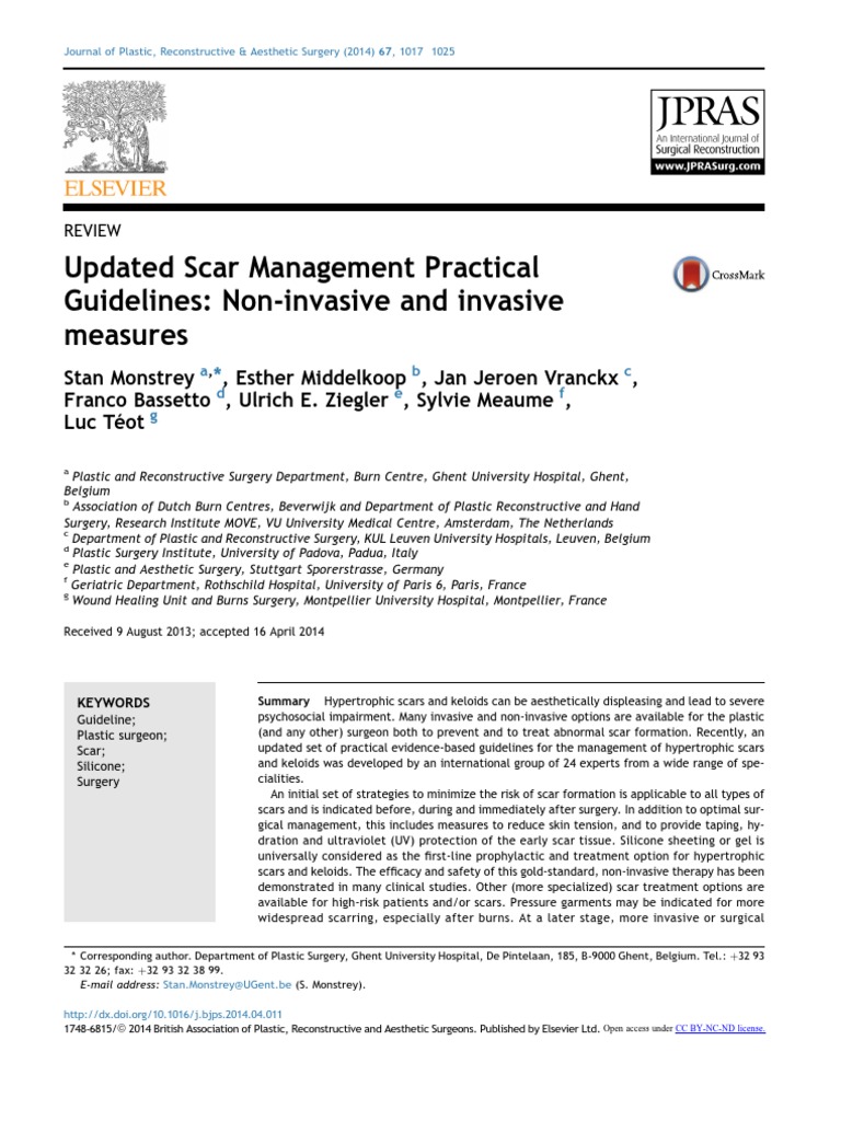 Scar Management Guidelines | PDF | Scar | Surgery