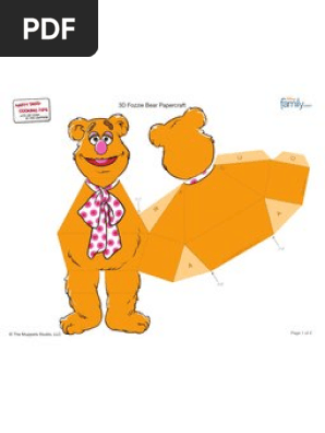 Muppet Fozzie Bear Paper Craft Printable 0710