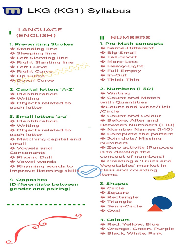 Lkg-Syllabus-In-India 1 PDF | PDF | Languages | Language Arts & Discipline