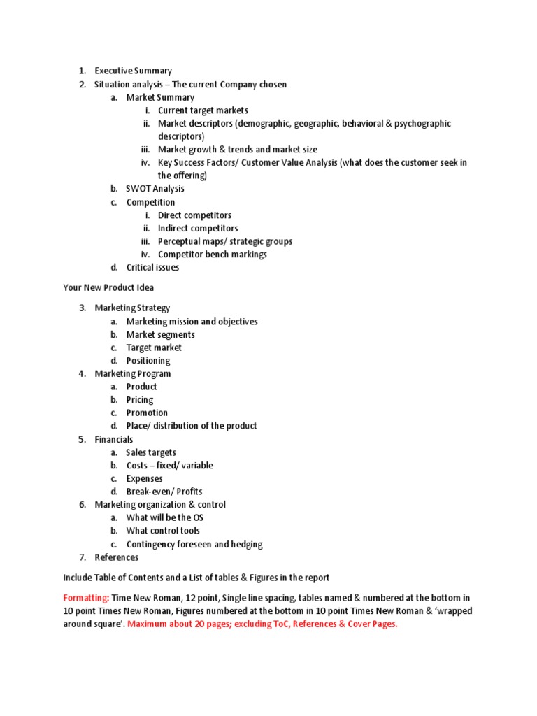 Marketing Plan Structure Overview | PDF