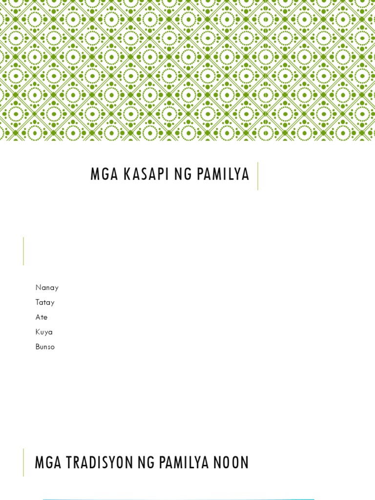 Mga Kasapi NG Pamilya | PDF