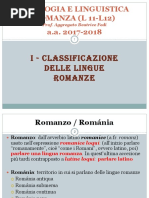 1- Classificazione Delle Lingue Romanze