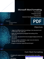 Lesson 3 - MS Word Formatting