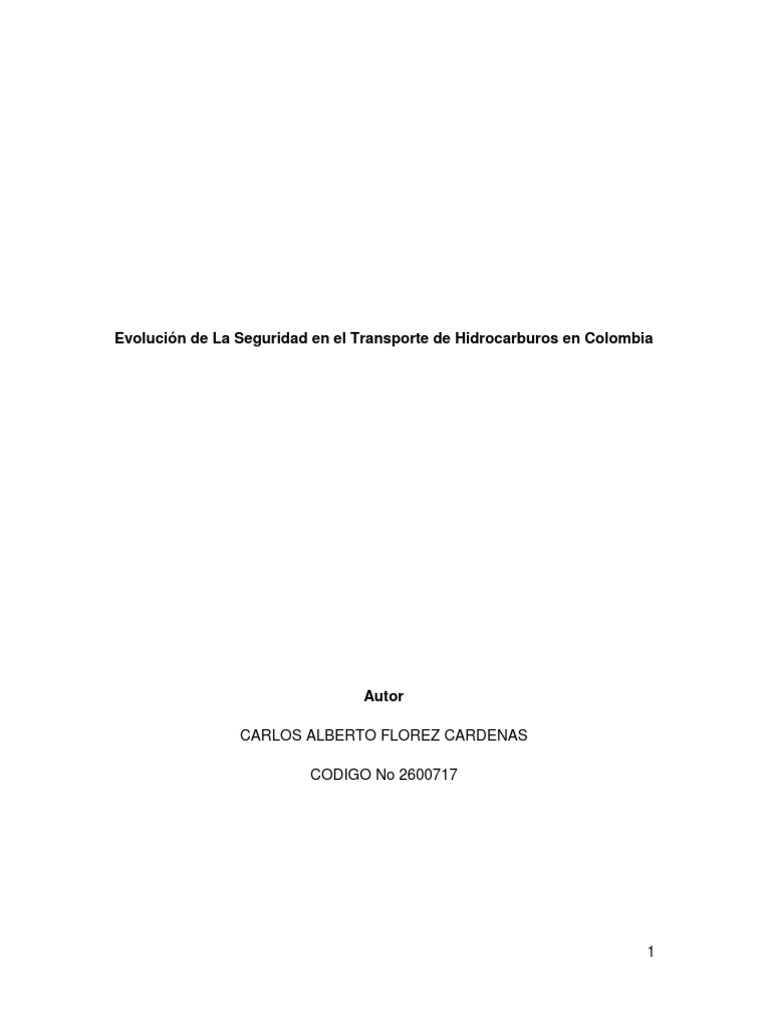 Seguridad en Transporte de Hidrocarburos | PDF | Petróleo | Colombia