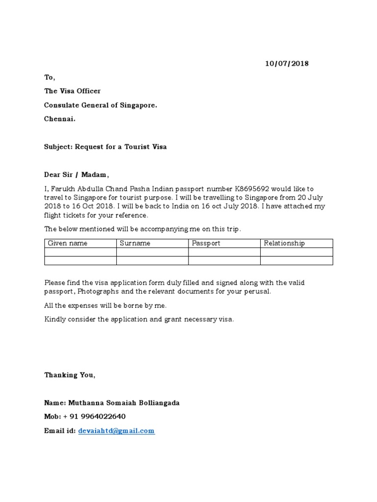 Singapore Covering Letter Sing | PDF