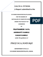 Health & Fitness A Project Report Submitted To The: Prathamesh