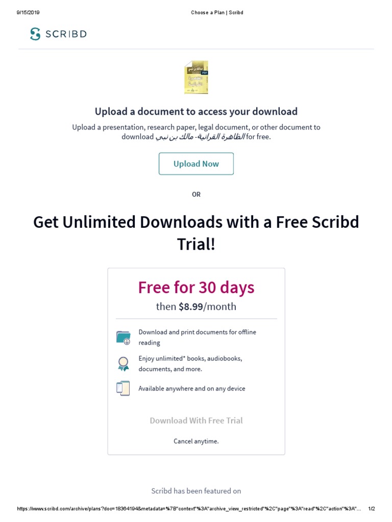 Scribd Subscription Plans and Benefits | PDF