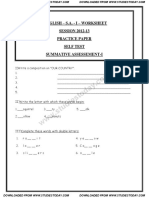 I English - S.A. - I - Worksheet SESSION 2012-13 Practice Paper Self Test Summative Assessement-I