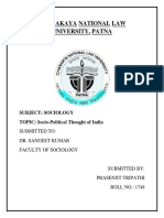 Chanakaya National Law University, Patna: Subject: Sociology TOPIC: Socio-Political Thought of India