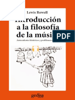 Rowell, Lewis. - Introduccion A La Filosofia de La Musica (1985) PDF