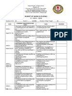 Budget of Work FILipino 6 2nd