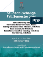 Student Exchange Fall Semester 2019: Application Deadline