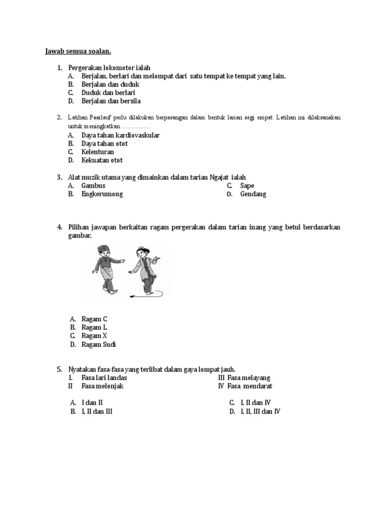 Soalan Latihan PJPK Tingkatan 3 | PDF