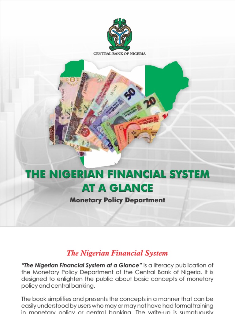 The Nigerian Financial System at A Glance Policy Department