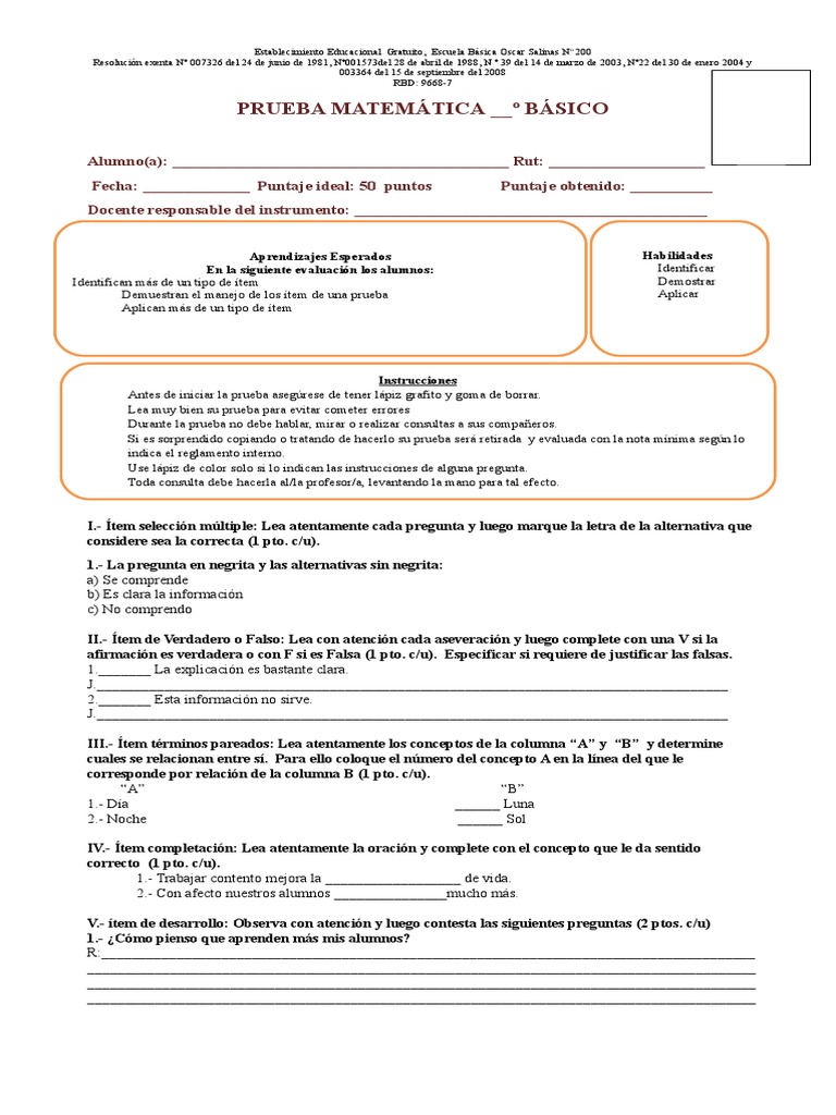 Modelo Prueba | PDF | Aprendizaje | Educación avanzada