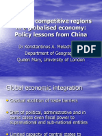 Building Competitive Regions in A Globalised Economy: Policy Lessons From China