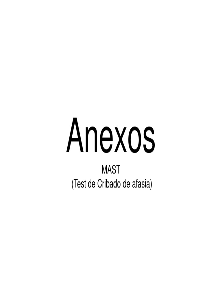 Test MAST: Cribado de Afasia | PDF