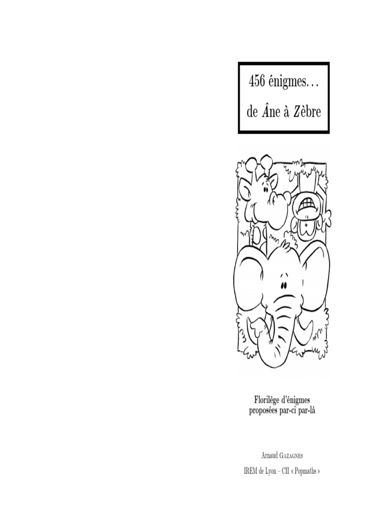 Sur Le Schéma Le Rectangle Abcd Represente Le Parc Municipal Enigmes de Ane A Zebre PDF | PDF | La nature