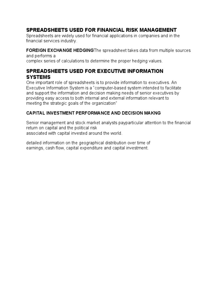 Spreadsheets | PDF