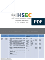 Actividades Críticas Icsk 15 Al 21 de Agosto 2019