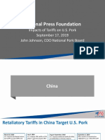 National Press Foundation: Impacts of Tariffs On U.S. Pork September 17, 2019 John Johnson, COO National Pork Board