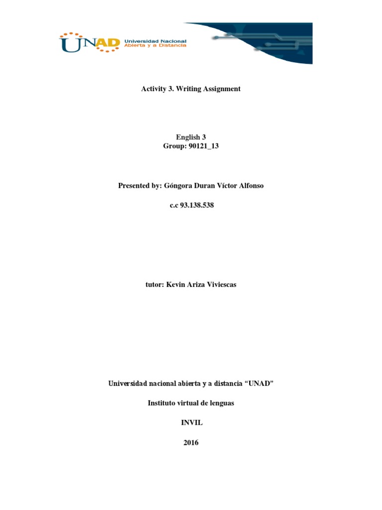 Activity 1 writing assignment pdf