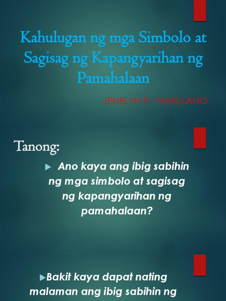 Kahulugan Ng Mga Simbolo At Sagisag Ng Kapangyarihan Demo 4