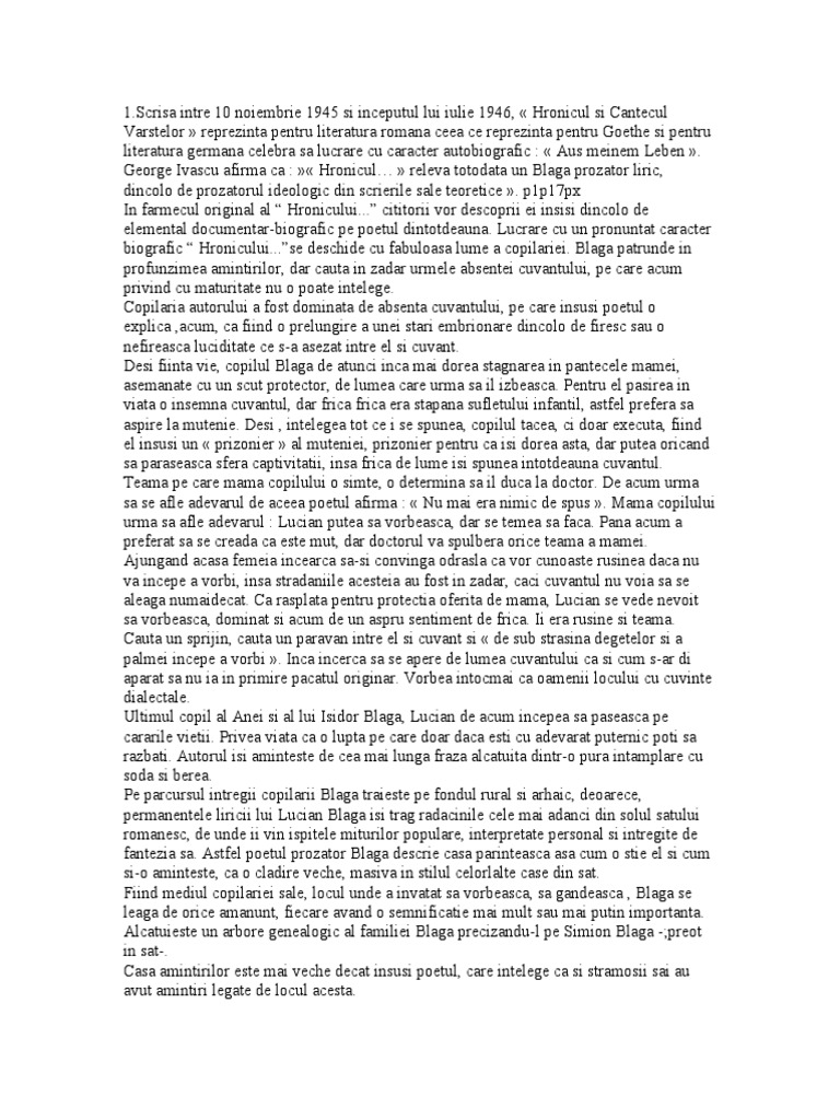 Hronicul si Cantecul
