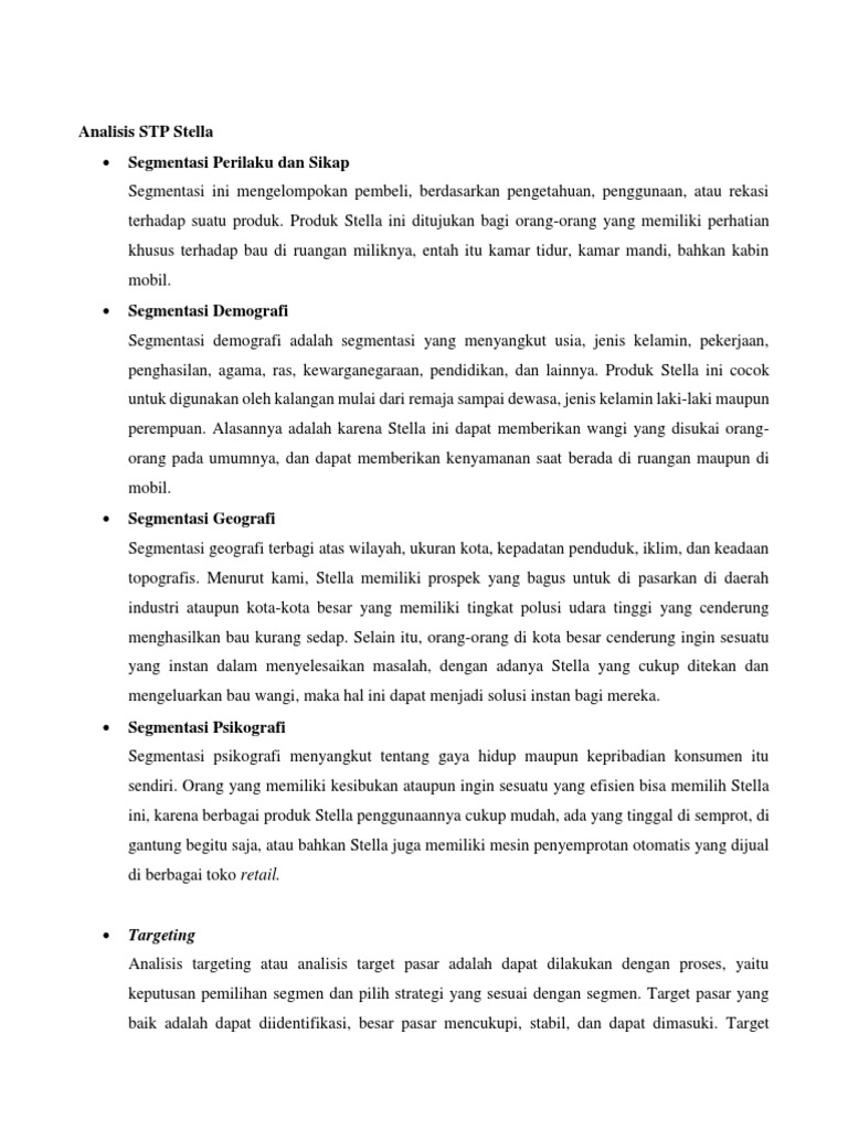 Analisis STP Stella | PDF