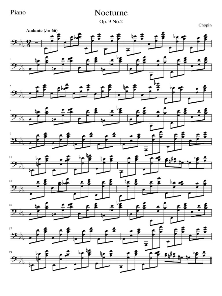 Chopin Nocturne-Piano PDF | PDF | Musical Compositions | Classical ...