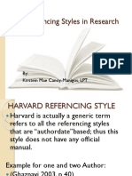 Referencing Styles in Research: By: Kirstein Mae Canoy-Manigos, LPT